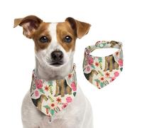 Tcoay Estampado Floral de Airedale Terrier,Pañuelo con Babero para Mascotas, pañuelo para Perros y Gatos, Babero de Toalla, Bufanda Ajustable para Mascotas,M
