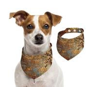 Tcoay Estructura de Hierro y Acero Oxidado de Metal Colorido con óxido marrón,Pañuelo con Babero para Mascotas, pañuelo para Perros y Gatos, Babero de Toalla, Bufanda Ajustable para Mascotas,M