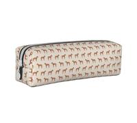 Tcoay Estuche para lápices Estuche cilíndrico portátil con Estuche para cosméticos de Cuero con Cremallera,Perro Rhodesian Ridgeback Color Canela