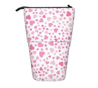 Tcoay Estuche telescópico con Bonitos Corazones, portalápices de pie, Bolsa de papelería, Organizador de lápices.