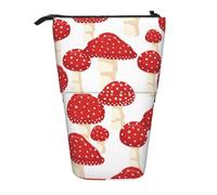 Tcoay Estuche telescópico con diseño de Hongos Rojos y amanita muscaria. Portalápices de pie, Bolsa de papelería, Organizador de lápices.