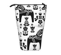 Tcoay Estuche telescópico para lápices con diseño de Caballo Dala Daleclarian, de Arte Popular Sueco.