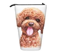 Tcoay Estuche telescópico para lápices con diseño de caniche Toy, Ideal para Colocar de pie, para papelería, Organizador de lápices.