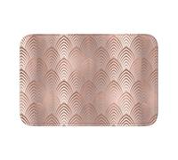 Tcoay Felpudo de baño Overlock, Antideslizante, Absorbente, con Escamas de Conchas Marinas Art déco, Color Rosa, Gris Cobre