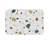 Tcoay Felpudo de baño Overlock, Antideslizante, Absorbente, con Patrones sin Costuras de terrazo y mármol Italiano clásico.