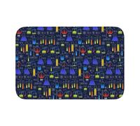 Tcoay Felpudo de baño Overlock, Antideslizante, Absorbente, para decoración de Suelos, Experimento de química