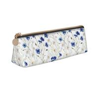 Tcoay Flor Dibujada a Mano, Estuche para lápices, Estuche Triangular portátil para lápices con Cremallera, Neceser de Piel sintética de PVC para Adolescentes y Adultos.