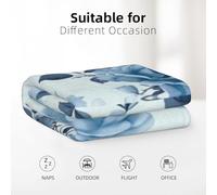 Tcoay Manta Decorativa con diseño de Flores Azules, Ideal para sofá, Cama o Silla, Ideal para Viajes, 76 x 101 cm.