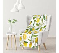 Tcoay Manta Decorativa con Estampado de Ramas de limonero exótico, Ideal para sofá, Cama o Silla, Ideal para Viajes, 76 x 101 cm.