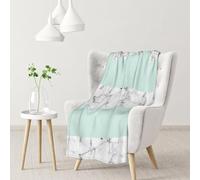 Tcoay Manta Decorativa de mármol Blanco auténtico en Verde Menta Pastel, Ideal para sofá, Cama o Silla, Ideal para Viajes, 76 x 101 cm.