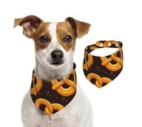 Tcoay Pretzels de Dibujos Animados,Pañuelo con Babero para Mascotas, pañuelo para Perros y Gatos, Babero de Toalla, Bufanda Ajustable para Mascotas,L