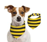 Tcoay Raya de Abeja Negra y Amarilla,Pañuelo con Babero para Mascotas, pañuelo para Perros y Gatos, Babero de Toalla, Bufanda Ajustable para Mascotas,L