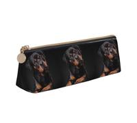 Tcoay Rottweiler: cariñoso, Seguro de sí Mismo y Leal., Estuche para lápices, Estuche Triangular portátil para lápices con Cremallera, Neceser de Piel sintética de PVC para Adolescentes y Adultos.