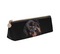 Tcoay Rottweiler: cariñoso, Seguro de sí Mismo y Leal., Estuche para lápices, Estuche Triangular portátil para lápices con Cremallera, Neceser de Piel sintética de PVC para Adolescentes y Adultos.