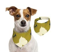 Tcoay Silueta de Perro del Oeste de Las Tierras Altas del Oeste,Pañuelo con Babero para Mascotas, pañuelo para Perros y Gatos, Babero de Toalla, Bufanda Ajustable para Mascotas,S