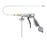 TCP Global Air Undercoating Spray Gun with Gauge, Includes 22" Long Flexible Extension Wand with Multi-Directional Nozzle - Sprayable Bed Liner, Rubberized Truck Undercoating, Chip Guard