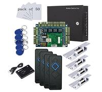 TCP/IP Kit de Panel de Control de Acceso para Entrada de 4 Puertas con Sistema de Bloqueo de Seguridad y Bloqueo de Modo sin Bloqueo RFID y Lector USB de 110 a 240 V