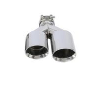 TCPCHKHOPP Doble Terminal Escape Universal Interior 2 ''Coche Silenciador Tubo De Escape Doble Boquilla Doble Puntas De Escape Inoxidable Doble Punta Escape(Left in63-out89mm)