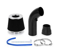 TCPCHKHOPP Filtro De Aire Universal 3 "y 76mm Tubo Entrada En Frío Kit Inducción Turbo Cono JR-AIT28 + IMK14 Maximizador Carga Manguera Entrada Aire(Black Set)