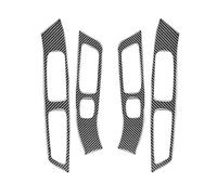 TCPCHKHOPP Listón Salpicadero para Volvo S60 V60 2010-2016 2017 Textura De Fibra Carbono Botón Elevación Ventana Pegatina Cubierta Accesorios Decoración Interior Coche Moldura Interior(Carbon Fiber)