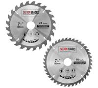 TCT185MXA - Juego de 2 hojas de sierra circulares para madera Saxton TCT de 185 mm x 30 mm, para sierras de 190 mm
