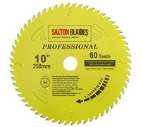 TCT25060TPRO Saxton Professional Range TCT - Hoja de sierra circular de 250 mm x 60 T x 30 mm, diámetro de 16, 20, 25 mm, anillos de reducción compatibles con Bosch Makita Dewalt, etc