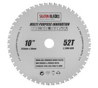 TCT25552TMPT Saxton TCT - Hoja de sierra circular multiusos (255 mm x 52 dientes, para madera y metal, compatible con Bosch, Dewalt, Ryobi, Makita, etc