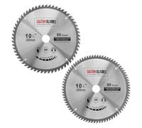 TCT260MXA - Juego de 2 hojas de sierra circular de madera para Bosch Makita Dewalt, 260 mm x 30 mm