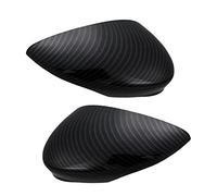TCVCTNMZTX 2 PCS Cubierta de espejo la puerta trasera del ala fibra carbono for FORD FIT for FIESTA MK7 2008 2007 2011 2012 2013 2014 2016 2017 espejo retrovisor(Carbon Black)