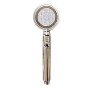 TCVCTNMZTX Cabezal de ducha plata negra alta presión, 5 modos, boquilla ahorro agua, potente mano presurizada for spa, accesorio baño Cabezal de ducha(Silver with botton)
