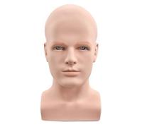 Tcwuzick Cabeza de maniquí de hombre Cabeza de maniquí profesional para exhibición Pelucas Sombreros Auriculares Máscara Gafas de sol Joyería y Scravat Soporte de exhibición (UK-90guangtou)