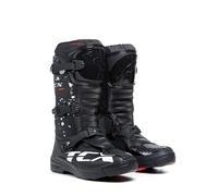 TCX - Comp Kid, Bottes de Motocross pour Enfants, Tige en Microfibre, Fermeture à 3 Boucles en Polyuréthane avec Réglage Micrométrique et Velcro, Noir/Blanc