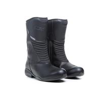 TCX - Lady Aura Plus Waterproof, bota de moto para mujer, bota de turismo impermeable para mujer con membrana T-DRY, parte superior de piel acabada, cremallera elástica y cierre de velcro, negro
