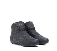TCX - R04D Zapatos Impermeables de Mujer para Moto, Parte Superior de Malla con Revestimiento termofusible, Cordones y Cierre de Velcro, Negro