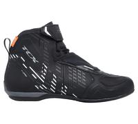 TCX - R04D Waterproof, Zapatillas de Moto Impermeables para Hombre, Certificadas con Membrana T-Dry, Cordones y Cierre de Velcro, Parte Superior de Malla, Negro/Blanco