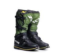 TCX - X-Blast, Bota de Motocross para Hombre, Bota de Enduro, Botas Off-road con Exterior de Microfibra y Suela Goodyear Construction, Negro/Verde/Amarillo