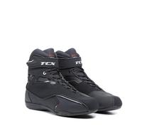 TCX Zeta Waterproof Moto para Hombre, Deportivas e Impermeables, Zapatillas adecuadas para Uso Urbano, Parte Superior de Microfibra, Cordones y Cierre de Velcro, Negro, 39 EU