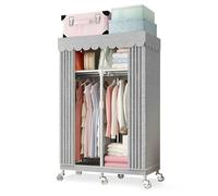 TCXSSL Armario rodante con ruedas para almacenamiento de ropa, armario organizador y almacenamiento portátil para colgar ropa, almacenamiento de gran capacidad para dormitorio y sala de estar (85 cm)