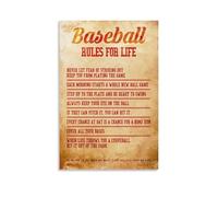 TCYNNQVD Baseball Gifts Inspirational Poster - Baseball Rules Life Canvas Print for Home & Office Decor(Framed,16x24inch(40x60cm))