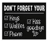 TCYNNQVD Funny Front Door Sign Canvas Wall-Art Don't Forget Keys Wallet Phone for Entryway Decor Housewarming Gift(Framed,12x18inch(30x45cm))