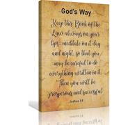 TCYNNQVD Joshua 1 8 Scripture Wall-Art Meditate Day and Night Christian Home Decor for Bedroom Kitchen Living Room(Framed,08x12inch(20x30cm))