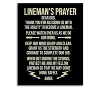 TCYNNQVD Lineman Wife Prayer Poster Husband Blessing For Lineman Family Home Man Cave Garage Wall Decoration(Framed,16x24inch(40x60cm))