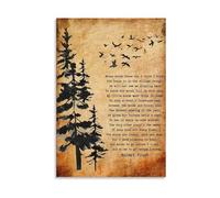 TCYNNQVD Robert Frost Poetry Quote Stopping By Woods On A Snowy Evening Inspirational Wall-Art For Study Room(Unframed,08X12inch(20X30cm))