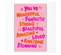 TCYNNQVD Trendy Motivational Poster You Are Awesome Canvas Wall-Art Retro 70s Orange Theme Uplifting Gift for Girls(Unframed,16x24inch(40x60cm))