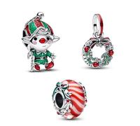 TCZNAF Los encantos de Halloween colgante de la familia compatible con pandora pulsera encanto para las damas, Plata de ley Zirconia