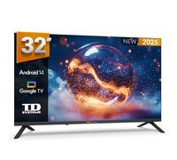 TD Systems - Smart TV 32 Pulgadas HD, Television TDT HD, Android 14 GTV, Modelo 2025, Televisor con 3 años de garantía - PRIME32C21GLE