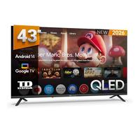 TD Systems - Smart TV 43 Pulgadas 4k QLED, Android 14 GTV, Television TDT HD, Modelo 2026, Televisor con 3 años de garantía - PRIME43C21GLQ
