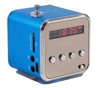 TD-V26 Receptor de Altavoz de Radio FM Digital con Altavoz EstéReo LCD Soporte de Tarjeta Micro-TF Reproductor de MúSica Mp3 (Azul)