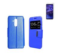 TD24H Funda Libro Ventana Azul para Huawei Mate 20 Lite (6.3) + Protector Pantalla 9H