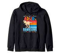 TDAH Is Awesome Boys Girls Regalo de Dinosaurio de Conciencia de ADHD Sudadera con Capucha